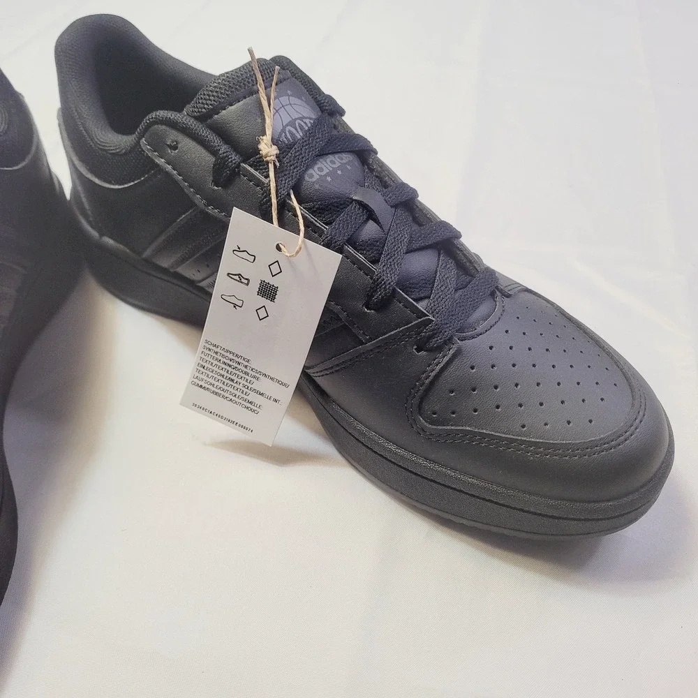 Adidas Mens HOOPS Low Shoes Size 9.5 Black Classic Basketball Sneakers